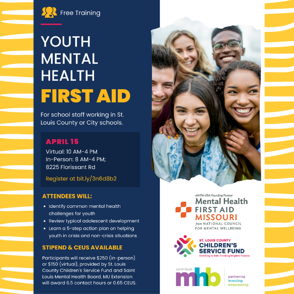 Youth Mental Health First Aid Training Flyer